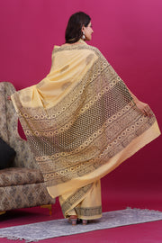 Mulmul Cotton Saree with Hand Block Print - Shivanya Handicrafts Women's Traditional Indian Wear